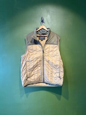 Filson Quilted Vest in Tan with Olive Yoke